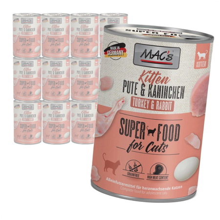 MAC's Kitten 12x400g Mokra Karma Dla Kociąt Indyk Królik