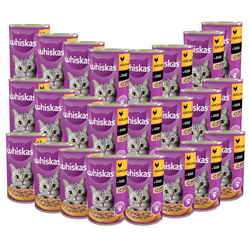 WHISKAS 1+ z Kurczakiem w Sosie 24x400 g Puszka Mokra karma dla kotów