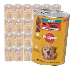 PEDIGREE Z Wołowiną W Galaretce 24x400g Dla Dorosłych Psów Mokra Karma