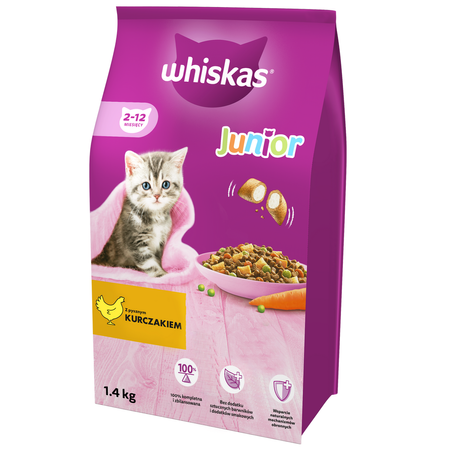 Whiskas Junior 5x1,4kg - Sucha Karma Pełnoporcjowa Dla Kociąt Z Pysznym Kurczakiem