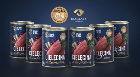 John Dog Berry Line Cielęcina Z Żurawiną 24x400g Mokra Karma Dla Dorosłych Psów