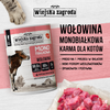 Wiejska Zagroda Monobiałkowa Karma Mokra Dla Kota Wołowina 98,6% Mięsa 12x400g