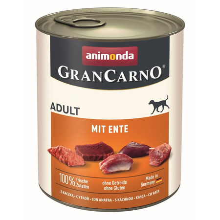 Animonda GranCarno Adult 12x800g Mokra Karma Dla Psa Mix Smaków Wołowina Jagnięcina Kaczka Indyk Wieprzowina Kurczak