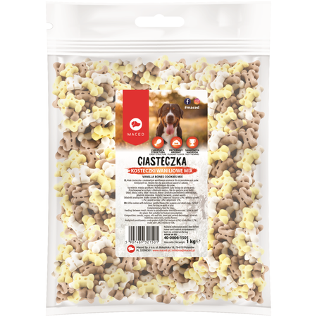 MACED CIASTKA WANILIA KOSTECZKI MIX 1kg - Miękki Przysmak, Treserki dla Psów
