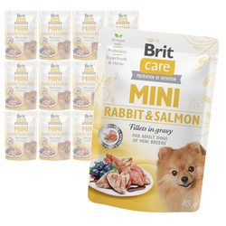 Brit Care Mini Adult 12x85g Bezzbożowa Mokra Karma Dla Psów Ras Małych I Miniaturowych Królik Z Łososiem