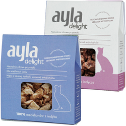 Ayla Delight Medaliony i Serca Indyka 2x28g Liofilizowany Przysmak Dla Kota 100% Mięsa