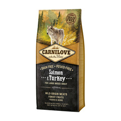 CARNILOVE SALMON & TURKEY FOR LARGE BREED ADULT 12KG - sucha karma dla psów dużych ras, z łososiem i indykiem