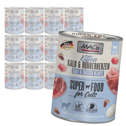 MAC's Kitten 12x800g Bezzbożowa Mokra Karma Dla Kociąt Cielęcina Serca Drobiowe