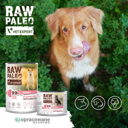 Raw Paleo Pork&Lamb Adult Duoprotein 12x400g Mokra Karma Dla Psa z Wieprzowiną i Jagnięciną