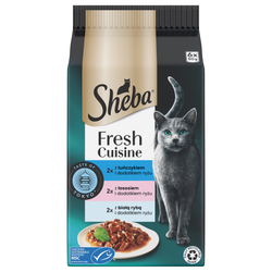 Sheba Fresh Cuisine Taste of Tokyo Saszetki 6x50g Mokra Karma Dla Dorosłych Kotów Tuńczyk Łosoś Biała Ryba Ryż