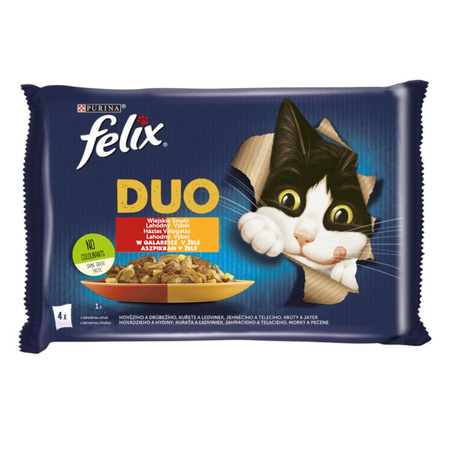 Purina Felix Fantastic Duo Mokra Karma Dla Kota 48x85g Wiejskie Smaki W Galaretce