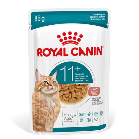Royal Canin Ageing 11+ Karma Mokra 85g Kawałki w Sosie Dla Kotów Dojrzałych Po 11 Roku Życia