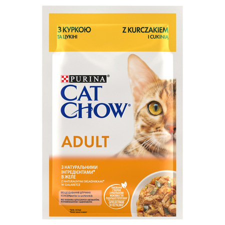 Purina Cat Chow Adult 6x85g Mokra Karma Dla Kota z Kurczakiem i Cukinią w Galaretce
