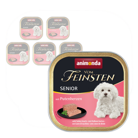 Animonda Vom Feinsten Senior 6x150g Mokra Karma Dla Starszego Psa z Indyczymi Sercami