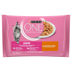 Purina One Junior 4x85g Mokra Karma Dla Kociąt z Kurczakiem i Marchewką
