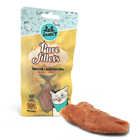 Mr. Bandit Pure Fillets Naturalny Przysmak Dla Kota Kurczak I Wędzona Ryba 30g