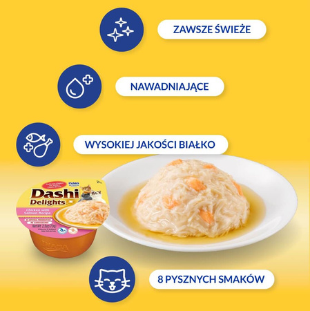 Inaba Cat Dashi Delights Salmon 6x70g Uzupełniająca Karma Dla Kota Bulion Z Łososiem