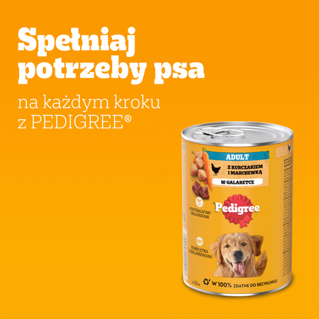 PEDIGREE Adult puszka 400g - Mokra Karma dla Psów z Kurczakiem i Marchewką w Galaretce