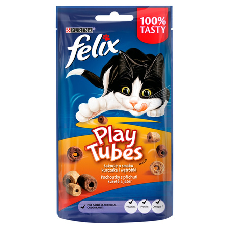 Purina Felix Play Tubes Przysmak Dla Kota Łakocie O Smaku Kurczaka I Wątróbki 8x50g