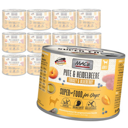 MAC's Dog 12x200g Bezzbożowa Mokra Karma Dla Psa z Indykiem i Borówką Na Stawy Skórę Sierść