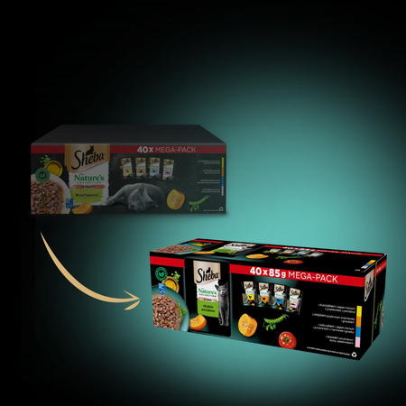Sheba 40x85g Nature’s Collection Wybór Smaków Mokra Karma Dla Dorosłych Kotów W Sosie 4 Smaki