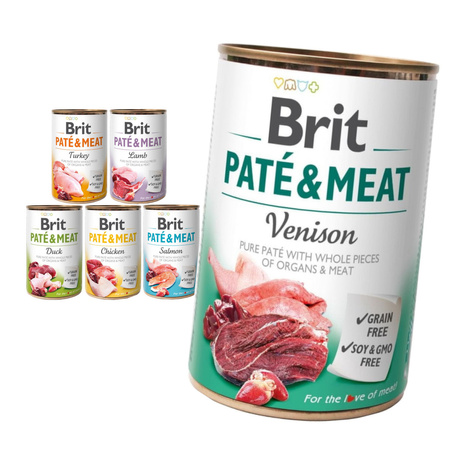 Brit Pate&Meat Mokra Karma Dla Psów Mix Smaków 6x400g Wołowina Królik Jagnięcina Kurczak Kaczka Łosoś