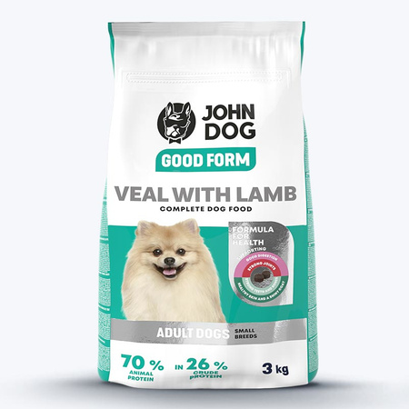 John Dog Good Form 3kg Sucha Karma Dla Psów Małych Ras Cielęcina Z Jagnięciną