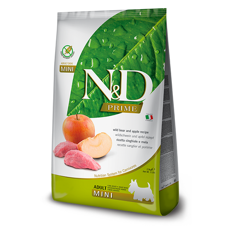 Farmina N&D Dog Prime Wild Boar Apple Adult Mini 2,5kg Sucha Karma Dla Dorosłych Psów Małych Ras Dzik Jabłko