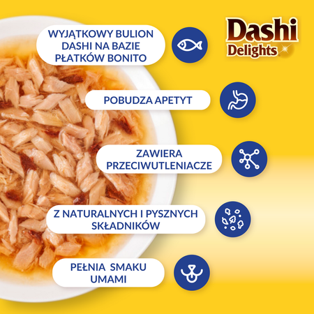 Inaba Cat Dashi Delights 12x70g Uzupełniająca Karma Dla Kota Bulion z Tuńczykiem