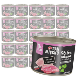 Pan Mięsko 24x200g Hipoalergiczna Mokra Karma Dla Kociąt Kurczak Z Cielęciną
