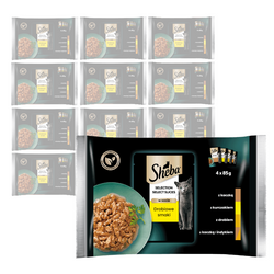 Sheba Selection Select Slices Drobiowe Smaki 48x85g Mokra Karma Pełnoporcjowa Dla Kota W Sosie