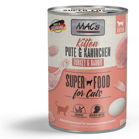 MAC's Kitten 6x400g Mokra Karma Dla Kociąt Indyk Królik