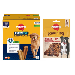 Pedigree Zestaw Przysmaków Dla Psa Dentastix Large 8x270g + Ranchos Cubes 70g Z Wołowiną