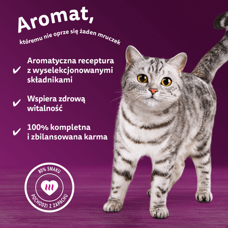 Whiskas Adult Aromatyczna Mieszanka Saszetki 80x85g Mokra Karma Pełnoporcjowa Dla Kota w Sosie