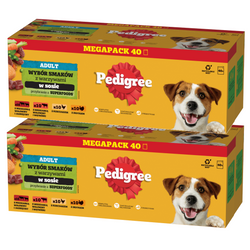 PEDIGREE Saszetki Mokra Karma w Sosie dla Psa Indyk Jagnięcina Wołowina Kurczak 80x100g