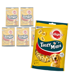 Pedigree Tasty Minis 6x155g z wołowiną Przysmak dla psa (Mini Tasty bites chewy slices) Zestaw