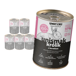 Uniszki Unismak Królik z Burakiem 6x400g Bezzbożowa Mokra Karma dla Psa