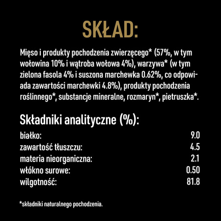 6x400g Cesar Mokra Karma Dla Dorosłych Psów Wołowina Z Groszkiem I Marchewką Puszka