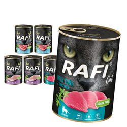 Rafi Cat Adult 6x400g Bezzbożowa Mokra Karma Dla Kotów Sterylizowanych Jagnięcina Królik Tuńczyk