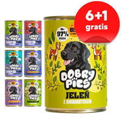 Dobry Pies 7x400g Mokra Karma Dla Psów Wszystkich Ras Mix 6 Smaków 7+1 GRATIS