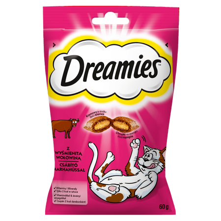 Dreamies 3x60g Przysmaki Dla Kota Z Kremowym Nadzieniem Wołowina