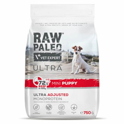 Raw Paleo Ultra Beef Mini Puppy 750g Sucha Karma z Wołowiną Dla Szczeniąt Ras Małych