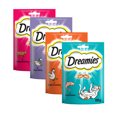Dreamies zestaw mix 4x60g Przysmaki BEZ KURCZAKA dla kota