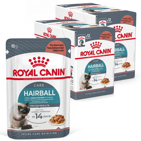 Royal Canin Hairball Care 24x85g Mokra Karma Dla Kotów Dorosłych w Sosie Eliminacja Kul Włosowych