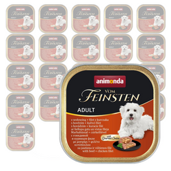 Animonda Vom Feisten Adult 22x150g Mokra Karma Dla Psa z Wołowiną i Filetem z Kurczaka
