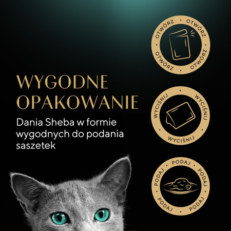 SHEBA Saszetki 160x85g Delicacy Drobiowe Smaki Mokra Karma Dla Dorosłych Kotów w Galaretce