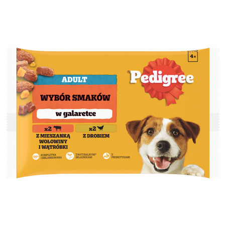 PEDIGREE Vital Protection WOŁOWINA DRÓB w Galaretce 4x100g mokra karma dla dorosłych psów