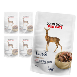 John Dog For Cats Lapé 5x100g Monobiałkowa Mokra Karma Dla Kota Z Sarną