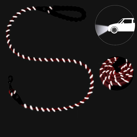 Mocna Smycz Dla Psa Dużego 3m Różowa Odblaskowa