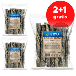 Petmex Skóra Dorsza Twist 3x200g Gryzak Przysmak Naturalny Dla Psa 2+1 GRATIS